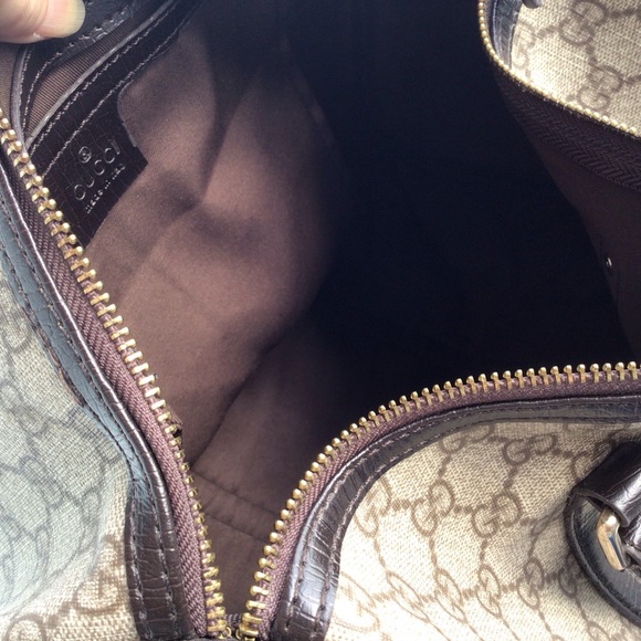 Authentic Gucci Monogram GG Plus Boston Top Zip Tote - Picture 16 of 16